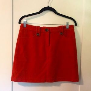 Boden Orange Wool Mini Skirt Size 10